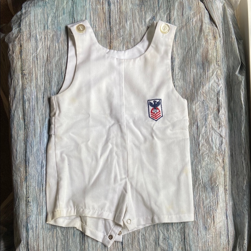 Vintage White Sailor Suit with Embroidered Detail